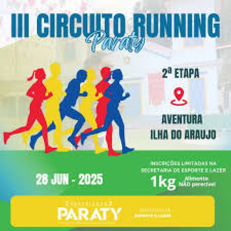 Etapa Ilha do Araújo do III Circuito Running de Corridas de Paraty 2025 acontece nesta sábado, 28/06
